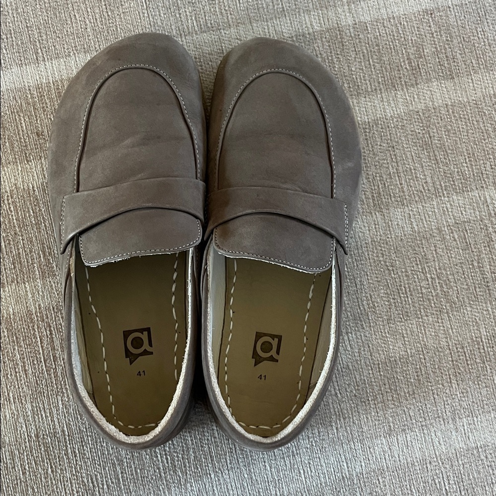 Gray Suede Loafers